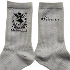 Chaussettes personnalisée paillettes argent motif maman magique