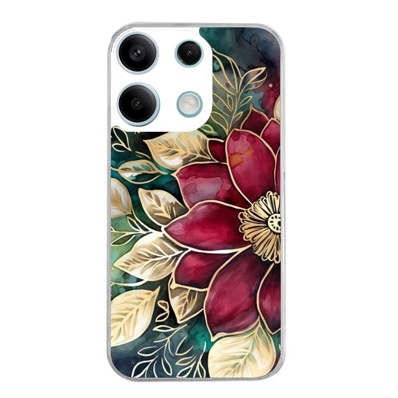 Coque taperso pour POCO M6 PRO 4G avec motif fleur poinsettia style noel protection antichoc personnalisée