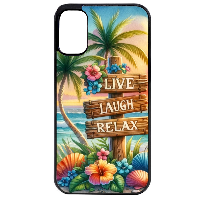 Coque noire taperso pour Moto E13 E14 E15 avec motif tropical vacances protection antichoc personnalisée