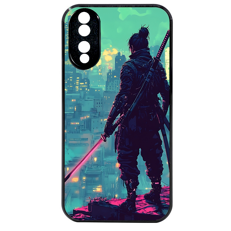 Coque noire taperso pour Honor 70 LITE 90 et LITE avec motif samourai new york protection antichoc personnalisée