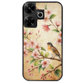 Coque noire taperso pour POCO M6 4G avec motif fleur et colibri protection antichoc personnalisée