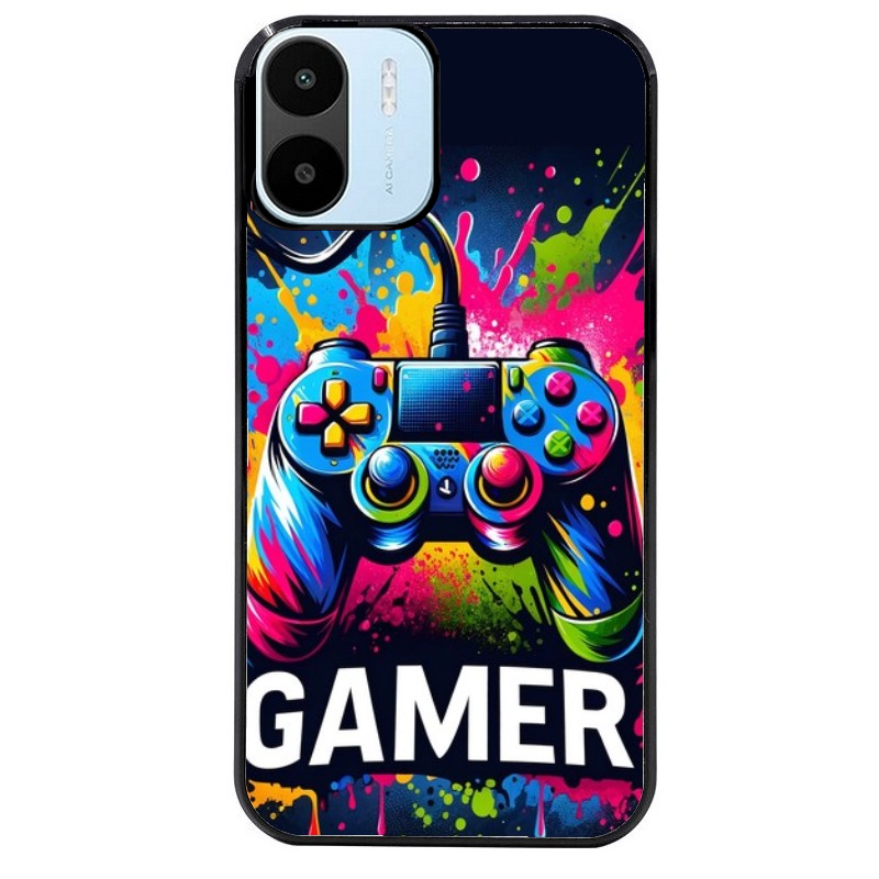 Coque noire taperso pour Redmi A1 et A2 avec motif gamer protection antichoc personnalisée