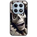 Coque noire taperso pour POCO M8 5G et PRO 5G avec motif tete de mort smile protection antichoc personnalisée