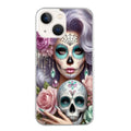 Coque taperso pour Iphone 14 et PRO PLUS PRO MAX avec motif tete de mort calavera bijoux protection antichoc personnalisée
