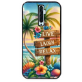 Coque noire taperso pour OPPO Reno 2 et 2Z avec motif tropical vacances protection antichoc personnalisée