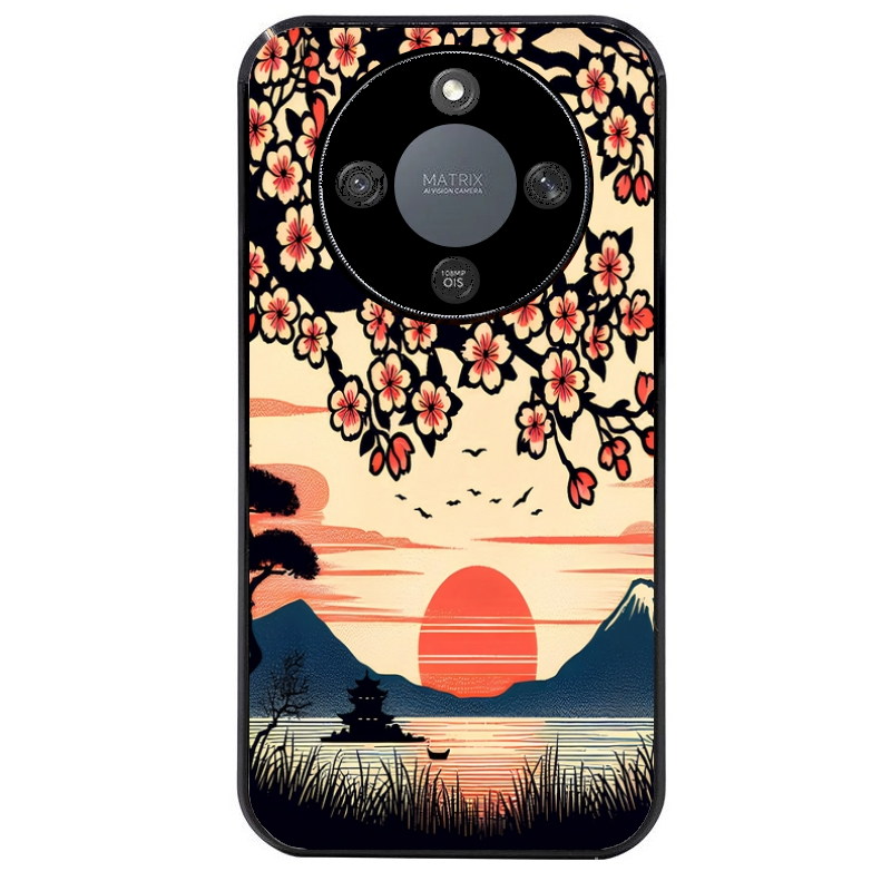 Coque noire taperso pour Magic 8 LITE et PRO avec motif japan cerisier protection antichoc personnalisée