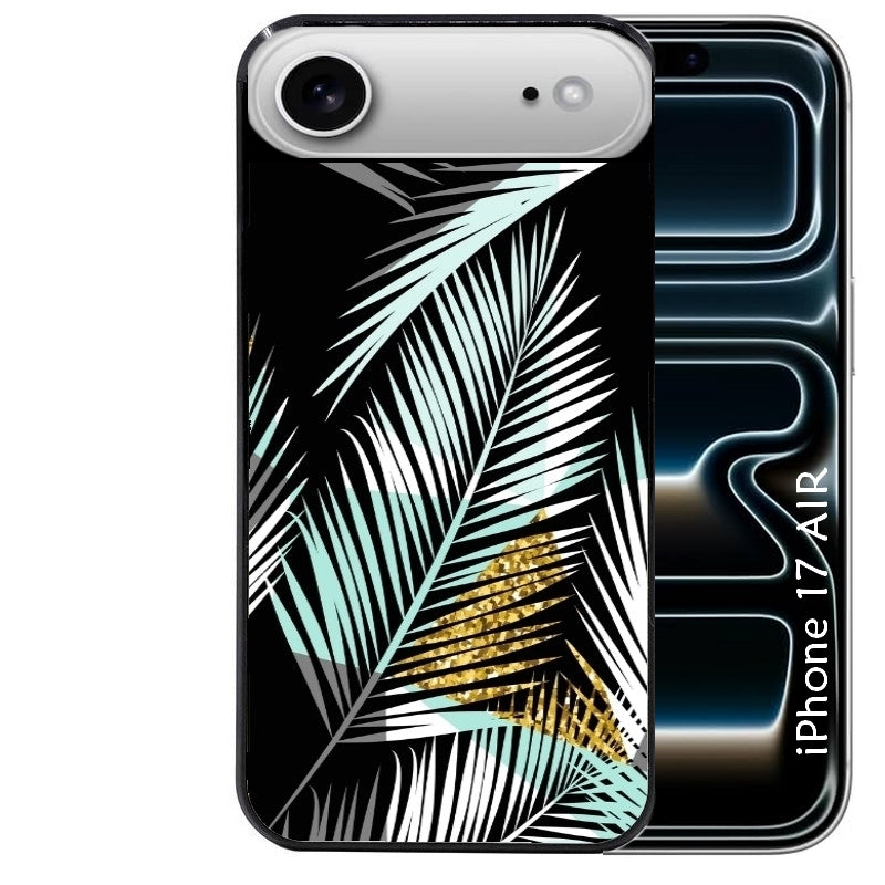 Coque noire taperso pour Iphone 17 17E AIR MAX PRO avec motif palmier noir protection antichoc personnalisée