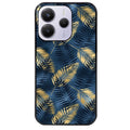 Coque noire taperso pour Redmi Note 14 et PRO PLUS 4G 5G avec motif palmier bleu protection antichoc personnalisée