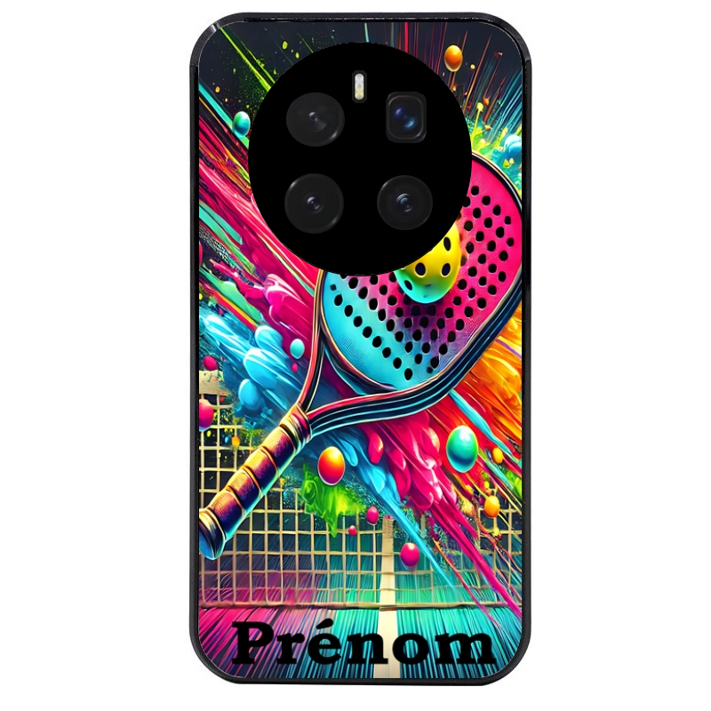 Coque noire taperso pour Magic 7 LITE et PRO avec motif padel raquette personnalisee protection antichoc personnalisée