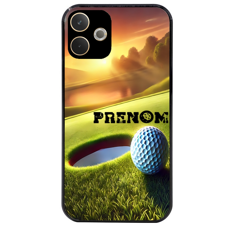 Coque noire taperso pour OPPO A5 PRO 4G et 5G avec motif golf personnalisee protection antichoc personnalisée