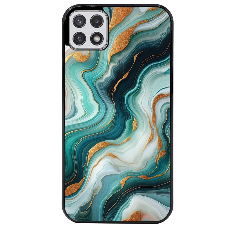 Coque noire taperso pour galaxy A22 A32 A52 A52S 4G 5G  avec motif marbre vert protection antichoc personnalisée