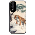 Coque noire taperso pour OnePlus Nord 5 avec motif tigre bonzai protection antichoc personnalisée