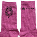 Chaussettes personnalisées paillettes rose motif lion fleur