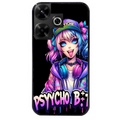 Coque noire taperso pour POCO M6 4G avec motif anime manga et psycho protection antichoc personnalisée
