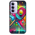 Coque noire taperso pour Redmi 15 4G et 5G avec motif padel raquette personnalisee protection antichoc personnalisée