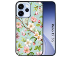 Coque noire taperso pour OPPO Reno 15 et F FS 5G avec motif fleur de printemps protection antichoc personnalisée