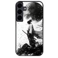 Coque noire taperso pour galaxy A06 A16 A26 A36 A56 avec motif samourai et lune protection antichoc personnalisée