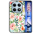 Coque noire taperso pour Redmi Note 15 et PRO PLUS 4G 5G avec motif fleur des champs protection antichoc personnalisée