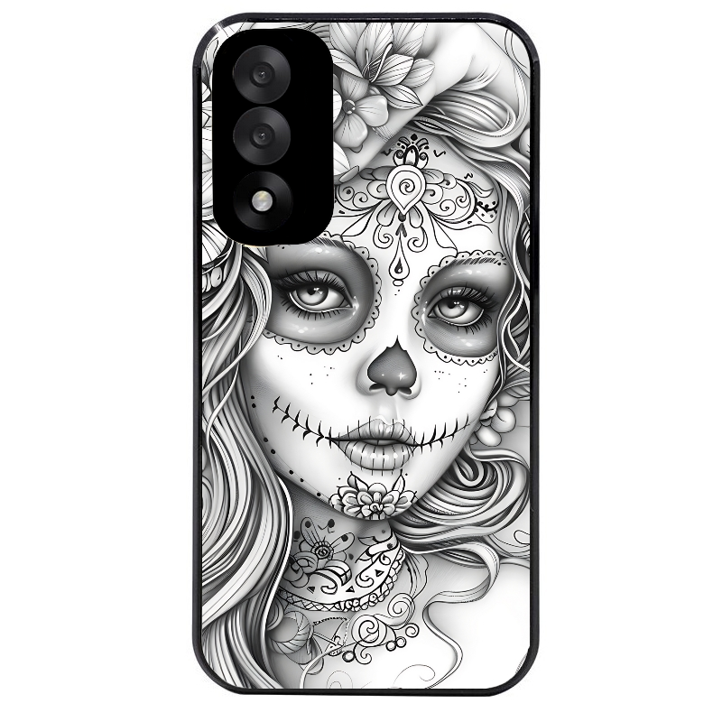 Coque noire taperso pour OnePlus Nord 5 avec motif mort calavera tatoo protection antichoc personnalisée