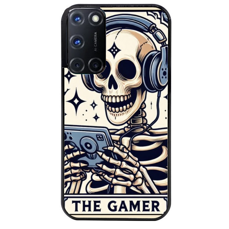 Coque noire taperso pour OPPO Reno 8 LITE avec motif mort gamer protection antichoc personnalisée