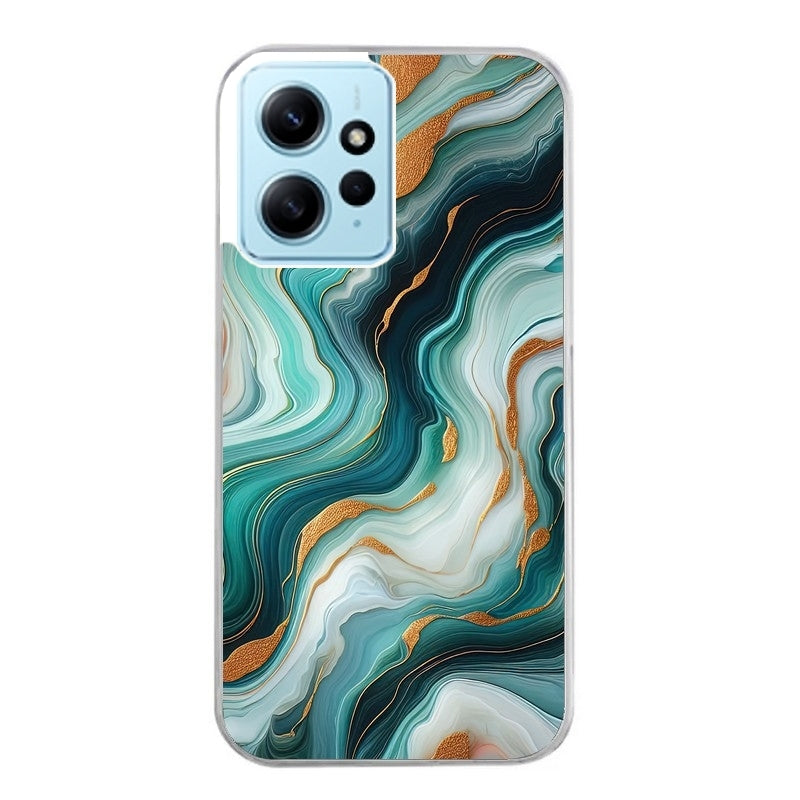Coque taperso pour POCO X5 5G avec motif marbre vert protection antichoc personnalisée