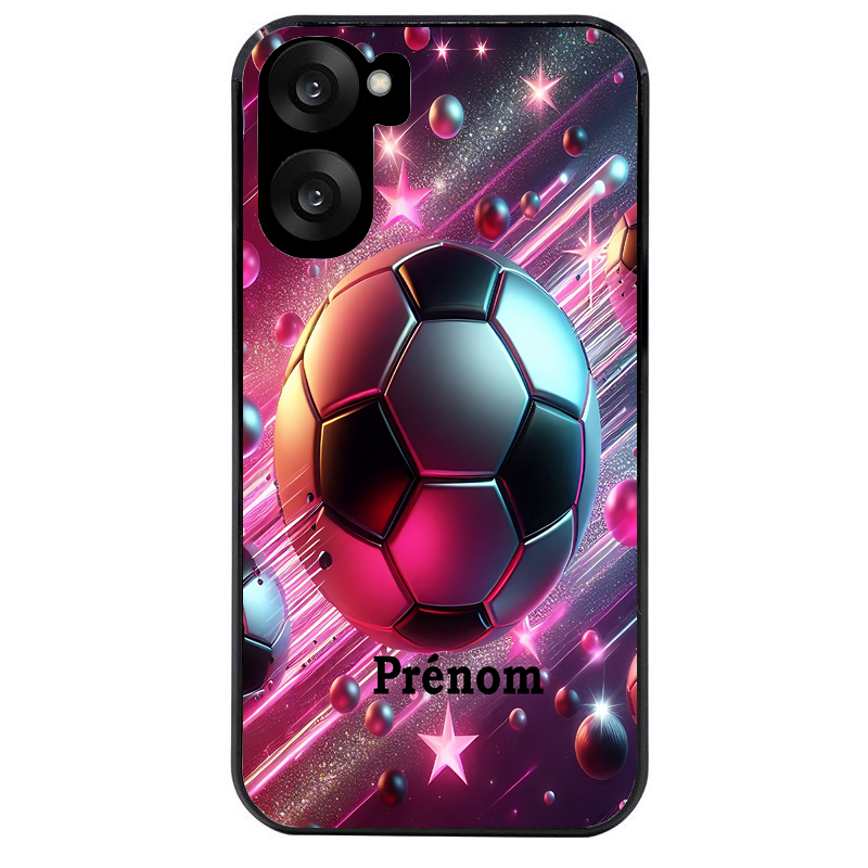 Coque noire taperso pour OnePlus Nord CE5 avec motif foot etoile personnalisee protection antichoc personnalisée