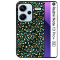 Coque noire taperso pour Redmi Note 13 PRO PLUS 5G avec motif leopard vert protection antichoc personnalisée