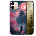 Coque noire taperso pour OPPO A6 A6X 4G et 5G avec motif samourai cerisier protection antichoc personnalisée