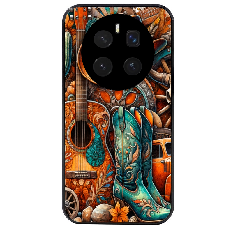 Coque noire taperso pour Magic 7 LITE et PRO avec motif cow boy et texas automne protection antichoc personnalisée