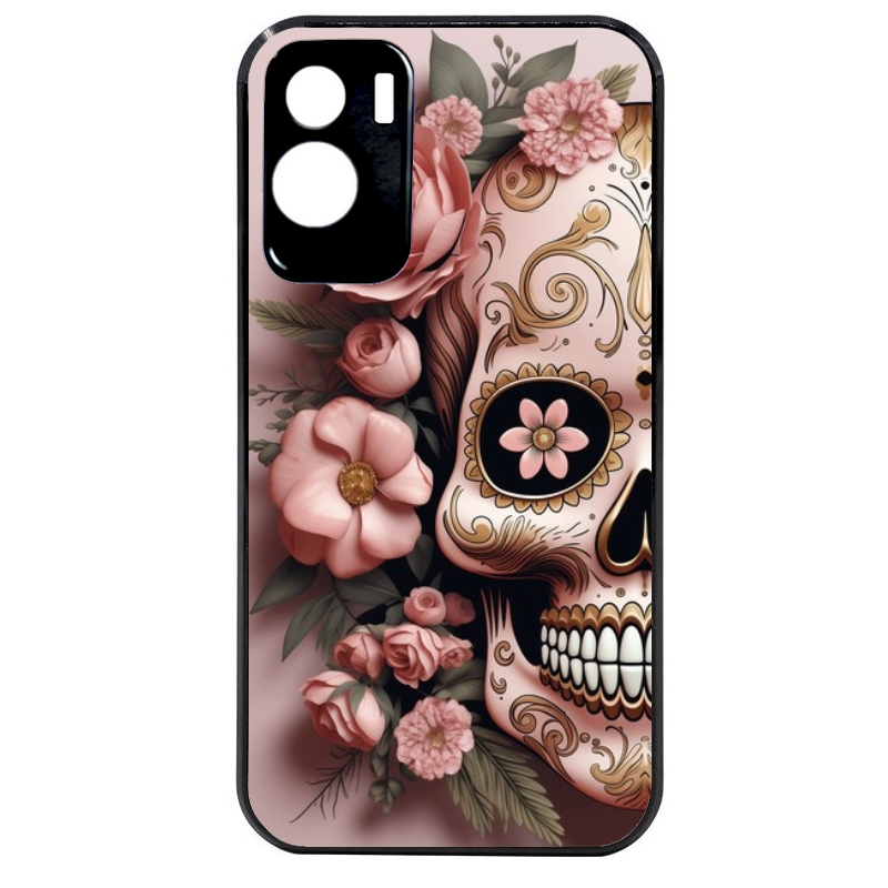 Coque noire taperso pour Honor 70 LITE 90 et LITE avec motif tete de mort calavera rose protection antichoc personnalisée