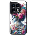 Coque noire taperso pour OnePlus 11 et 12 avec motif tete de mort calavera papillon protection antichoc personnalisée