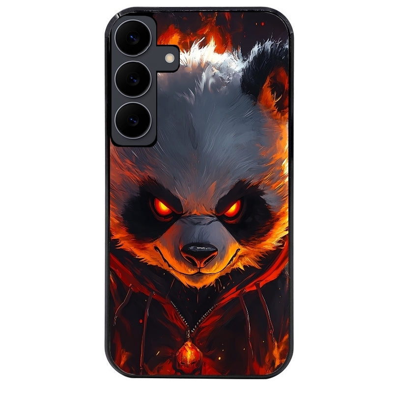 Coque noire taperso pour galaxy A06 A16 A26 A36 A56 avec motif panda very angry protection antichoc personnalisée