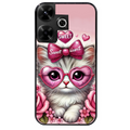 Coque noire taperso pour POCO M6 4G avec motif chat lunettes protection antichoc personnalisée
