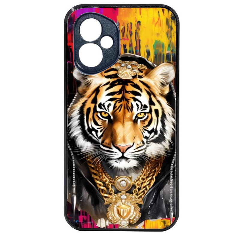 Coque noire taperso pour Honor 400 et Lite Pro Smart avec motif tigre style hip hop protection antichoc personnalisée