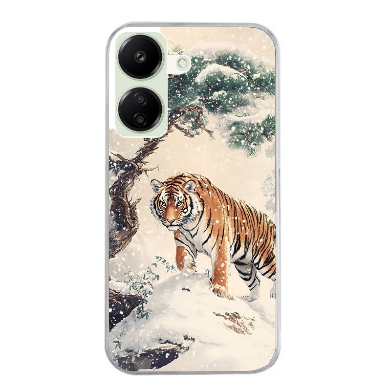 Coque taperso pour POCO C65 4G avec motif tigre bonzai protection antichoc personnalisée