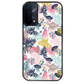 Coque noire taperso pour OPPO A54 et A74 5G avec motif jungle et fleur rose protection antichoc personnalisée