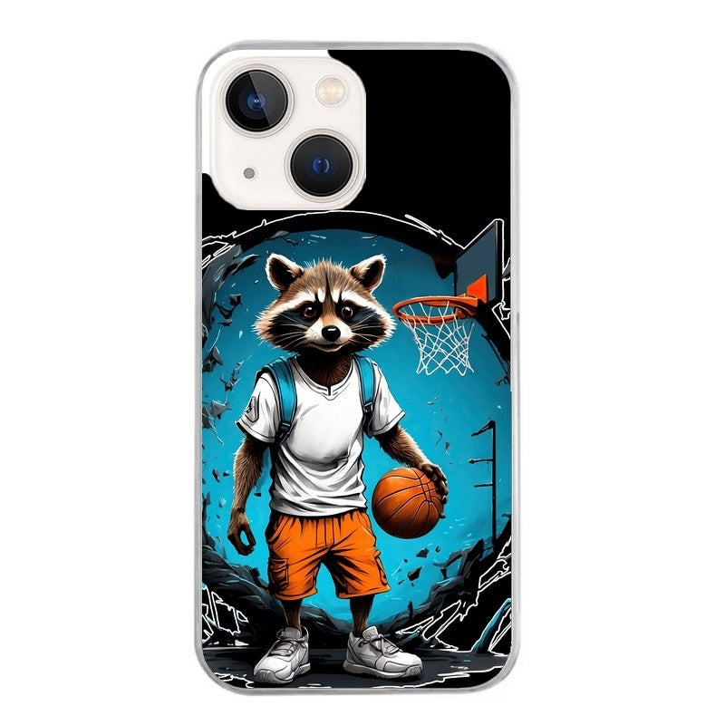 Coque taperso pour Iphone 15 et PRO PLUS PRO MAX avec motif basket racoon protection antichoc personnalisée