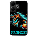 Coque noire taperso pour POCO M6 4G avec motif basket et dino personnalisee protection antichoc personnalisée