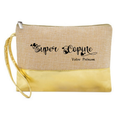 Pochette personnalisée super copine en jute et doré en jute et doré