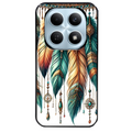 Coque noire taperso pour POCO M8 5G et PRO 5G avec motif plumes et bijoux protection antichoc personnalisée