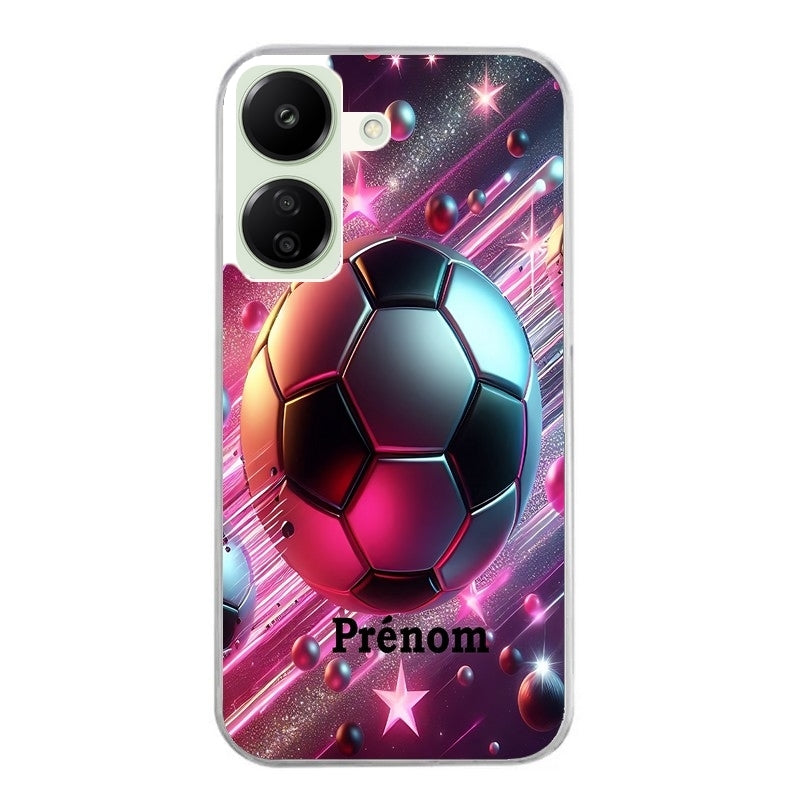 Coque taperso pour POCO C65 4G avec motif foot color personnalisee protection antichoc personnalisée