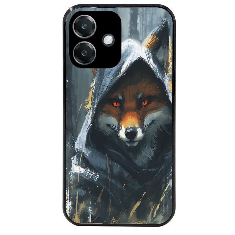 Coque noire taperso pour OPPO A40 avec motif renard fox des bois protection antichoc personnalisée