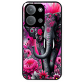 Coque noire taperso pour POCO C85 avec motif elephant et fleurs protection antichoc personnalisée
