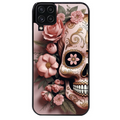 Coque noire taperso pour galaxy A22 A32 A52 A52S 4G 5G  avec motif tete de mort calavera rose protection antichoc personnalisée