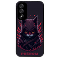Coque noire taperso pour OnePlus Nord 5 avec motif chat samourai personnalise protection antichoc personnalisée