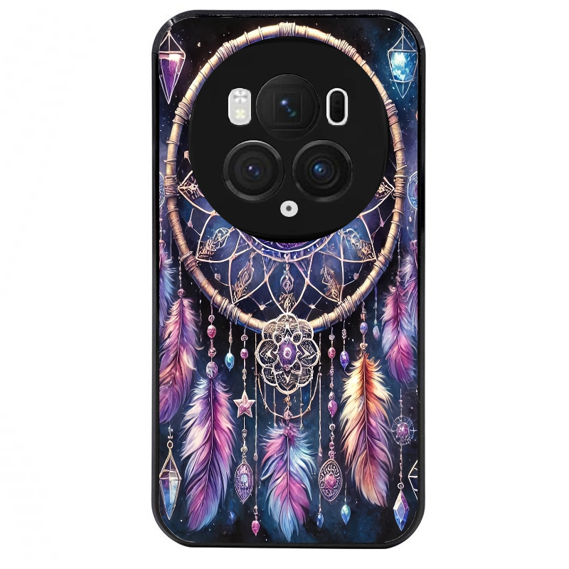 Coque noire taperso pour Magic 5 6 LITE et PRO avec motif dreamcatcher et lune protection antichoc personnalisée