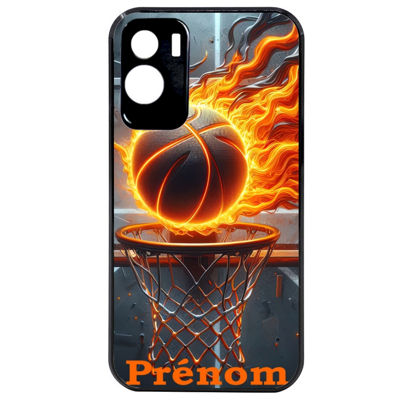 Coque noire taperso pour Honor 70 LITE 90 et LITE avec motif basket flamme personnalisee protection antichoc personnalisée