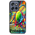 Coque noire taperso pour Moto Edge 60 et Neo Fusion Pro avec motif tennis color personnalisee protection antichoc personnalisée
