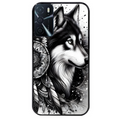 Coque noire taperso pour OPPO A16 et A16S avec motif loup dreamcatcher protection antichoc personnalisée