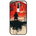 Coque noire taperso pour OPPO A5 A9 2020 avec motif samourai rouge protection antichoc personnalisée